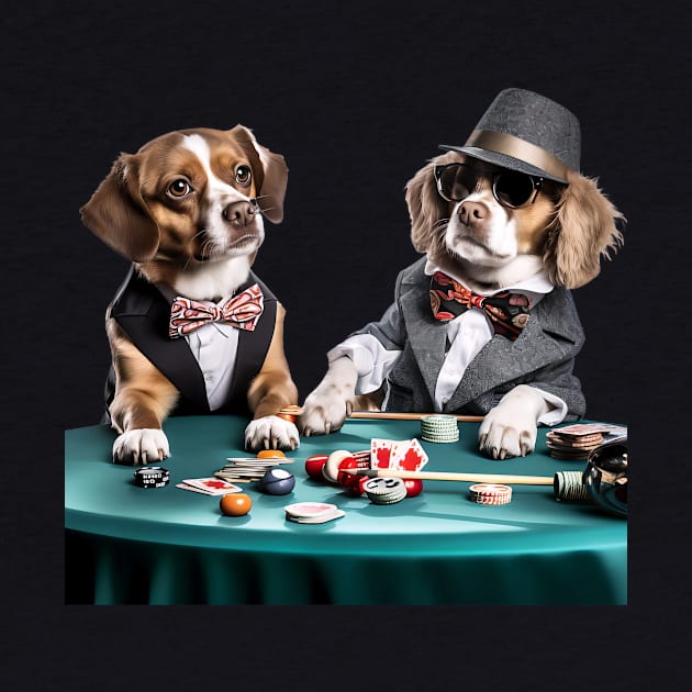 Dogs playing poker by PsychoPumpkin